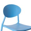 Fabulaxe Modern Plastic Outdoor Dining Chair with Open Oval Back Design, Blue QI004226.BL